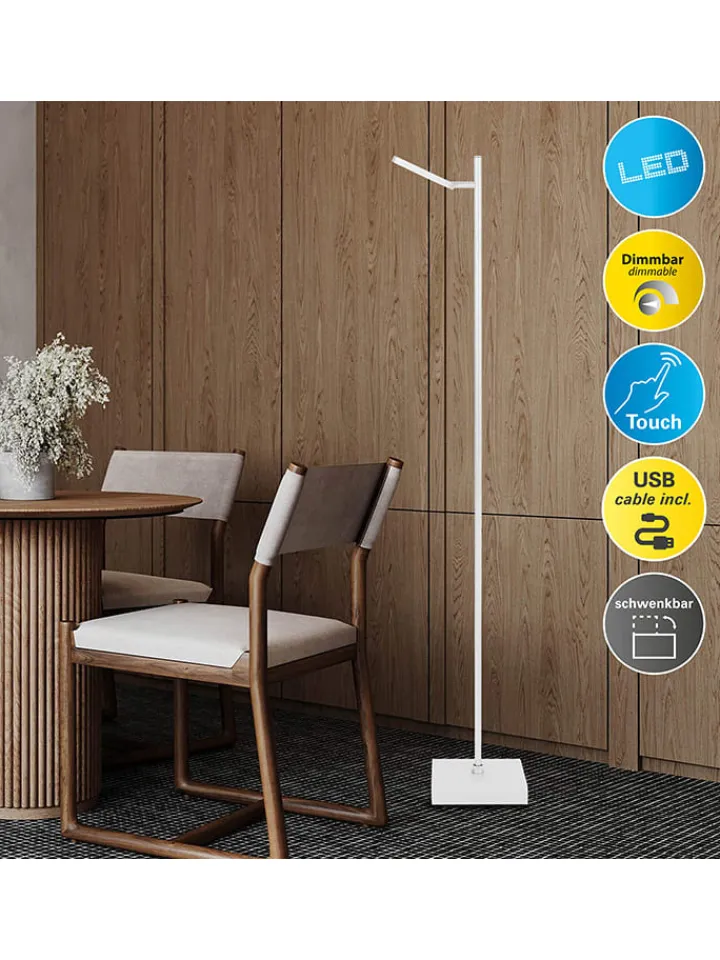 näve Stehleuchten<LED-Standleuchte "Lupa" in Weiß - EEK F (A bis G)