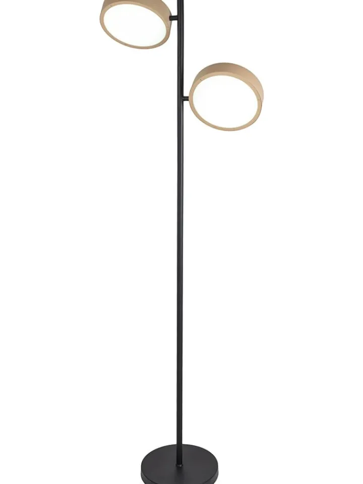 näve Stehleuchten<LED-Standleuchte "Tassa" in Hellbraun/ Schwarz - EEK F (A bis G)