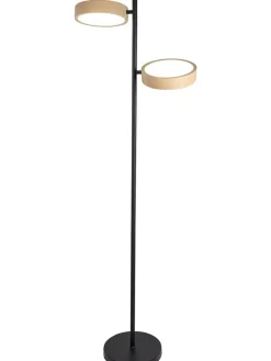 näve Stehleuchten<LED-Standleuchte "Tassa" in Hellbraun/ Schwarz - EEK F (A bis G)