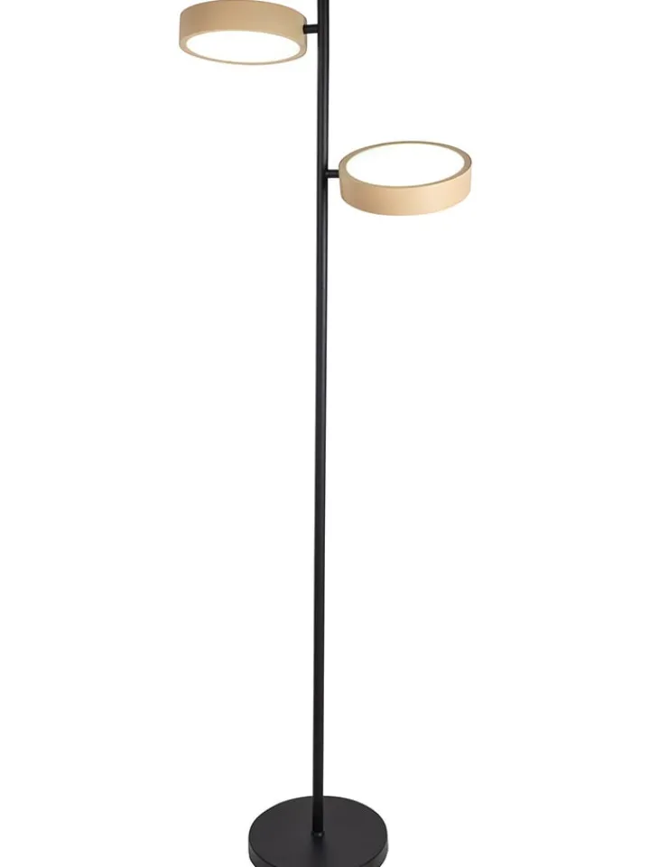 näve Stehleuchten<LED-Standleuchte "Tassa" in Hellbraun/ Schwarz - EEK F (A bis G)