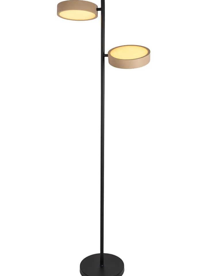 näve Stehleuchten<LED-Standleuchte "Tassa" in Hellbraun/ Schwarz - EEK F (A bis G)
