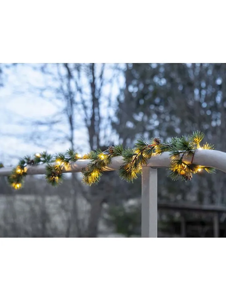 STAR Trading Lichterketten & Deko-Leuchten<LED-Tannengirlande "Larix" in Grün - (L)140 cm
