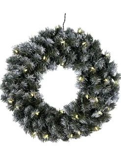STAR Trading Lichterketten & Deko-Leuchten<LED-Tannenkranz "Edmonton" in Grün - Ø 50 cm