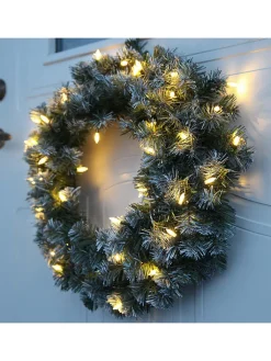 STAR Trading Lichterketten & Deko-Leuchten<LED-Tannenkranz "Edmonton" in Grün - Ø 50 cm