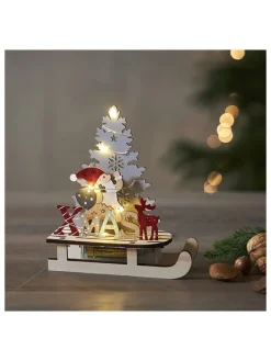 STAR Trading Lichterketten & Dekobeleuchtung|Lichterketten & Deko-Leuchten<LED-Tischdekoration "Reinbek" in Bunt - (B)14 x (H)16 cm