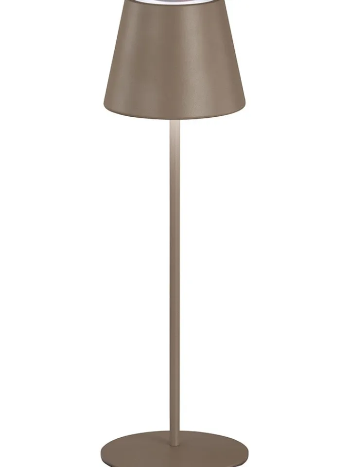 FH Lighting Tischleuchten<LED-Tischleuchte "Cosenza" in Hellbraun - (H)38 x Ø 12 cm