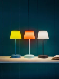 Remember Tischleuchten<LED-Tischleuchte "Oscar" in Gelb/ Petrol - (H)33,5 x Ø 14,5 cm