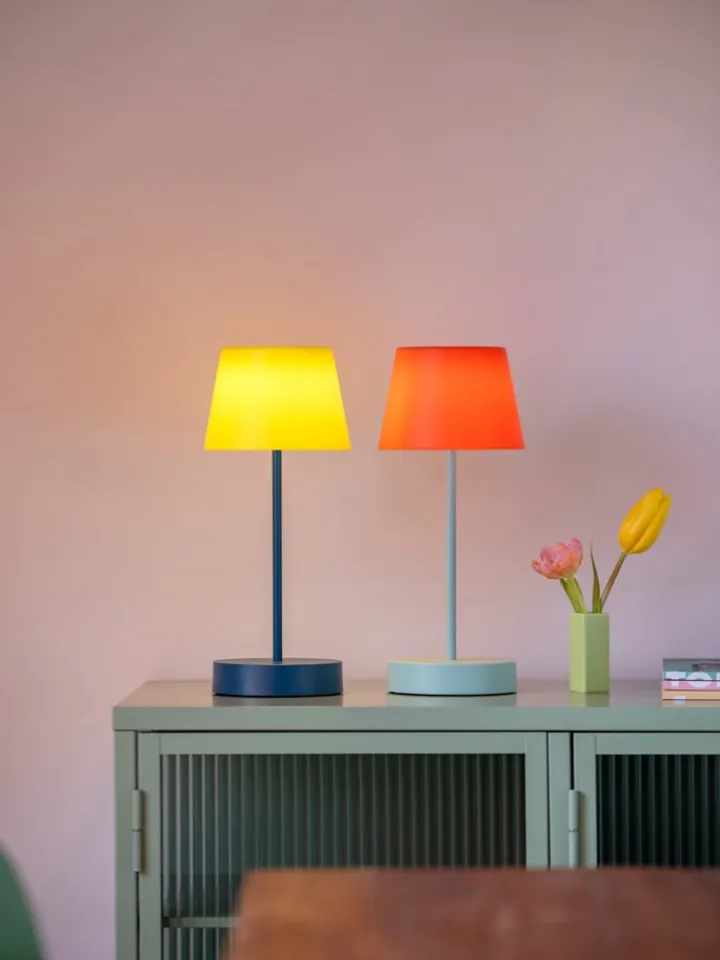 Remember Tischleuchten<LED-Tischleuchte "Oscar" in Gelb/ Petrol - (H)33,5 x Ø 14,5 cm