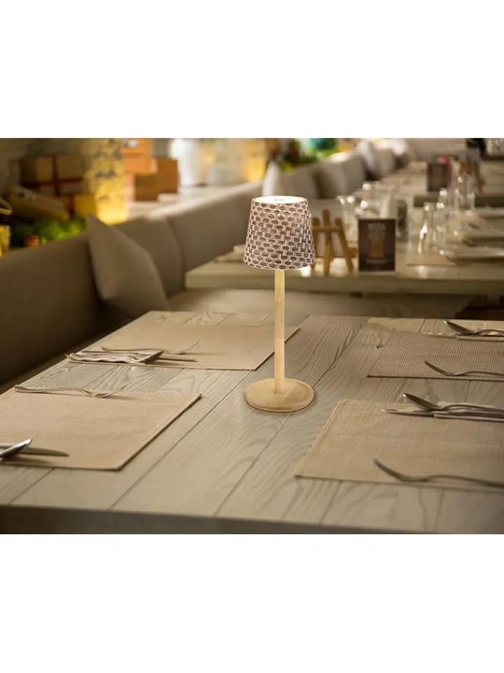 Globo lighting Tischleuchten<LED-Tischleuchte "Rids" in Beige - (H)33 x Ø 11 cm