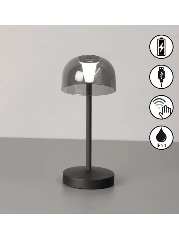FH Lighting Tischleuchten<LED-Tischleuchte "Tekla" in Schwarz - (H)19 x Ø 8 cm