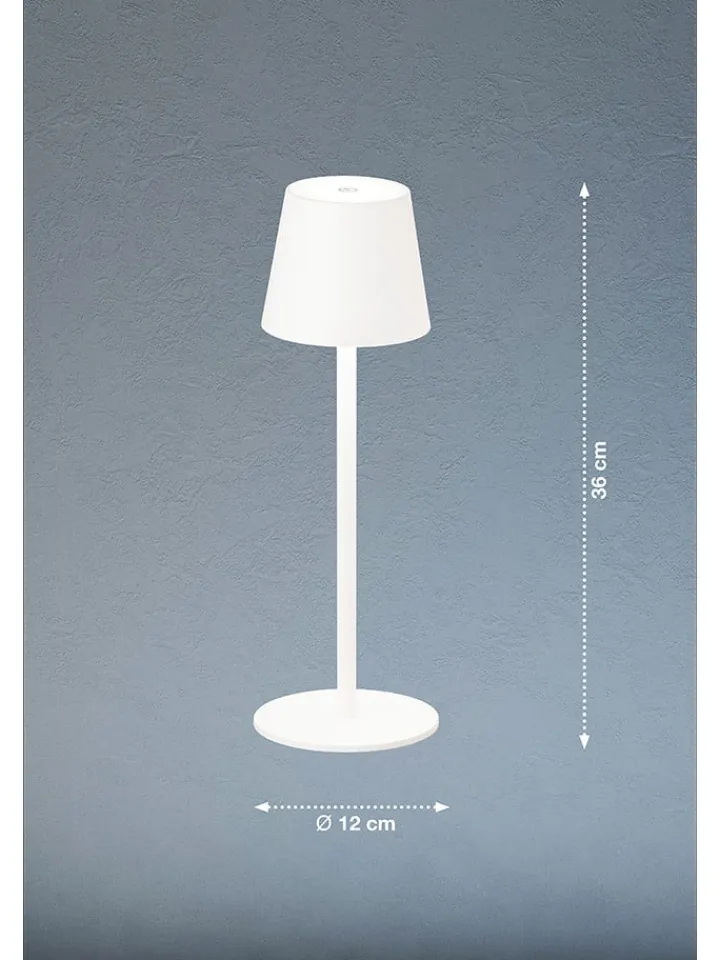 FISCHER & HONSEL Tischleuchten<LED-Tischleuchte "Tropea" in Weiß - (H)38 x Ø 12 cm