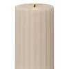 STAR Trading Tischleuchten<LED-Wachskerze "Flamme Stripe" in Beige - (H)15 cm