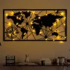 ABERTO DESIGN Wanddekoration<LED-Wanddekor "World Map" - (B)120 x (H)60 cm