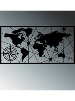 ABERTO DESIGN Wanddekoration<LED-Wanddekor "World Map" - (B)120 x (H)60 cm