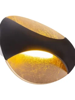 Globo lighting Wandleuchten<LED-Wandleuchte "Alexandra" in Schwarz/ Gold - (B)21 x (H)15 cm