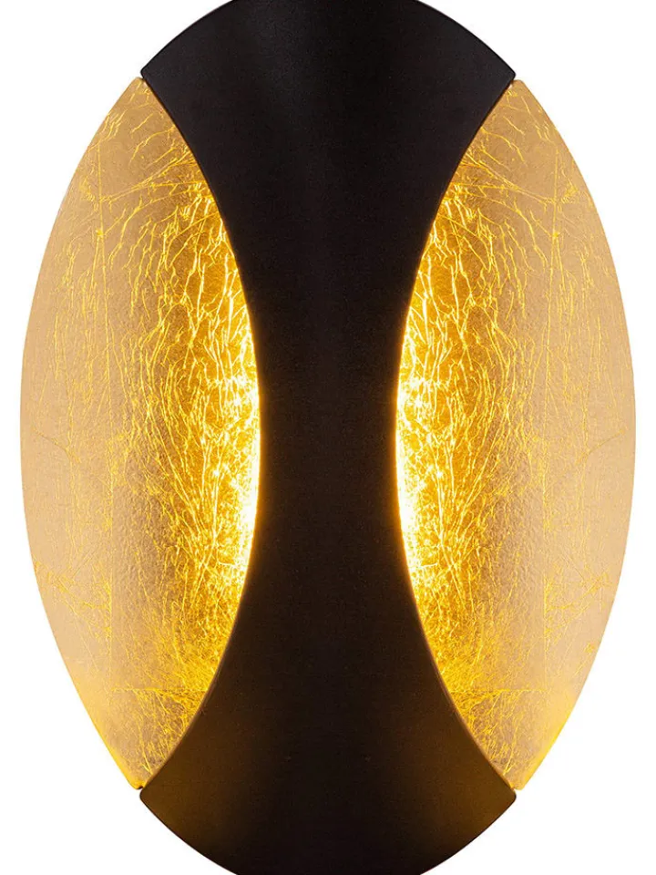 Globo lighting Wandleuchten<LED-Wandleuchte "Alexandra" in Schwarz/ Gold - (B)21 x (H)15 cm