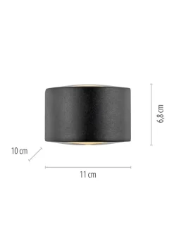 Paul Neuhaus Wandleuchten<LED-Wandleuchte in Schwarz - (H)6,8 x Ø 11