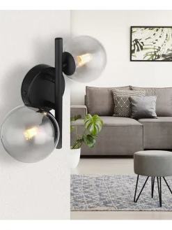 Globo lighting Wandleuchten<LED-Wandleuchte "Riha" in Schwarz - (L)24 x (B)25 x (H)12,5 cm