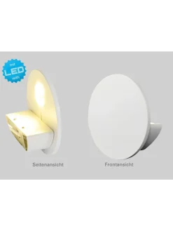 näve Wandleuchten<LED-Wandleuchte "Stan" in Weiß - EEK F (A bis G) - Ø 14 cm