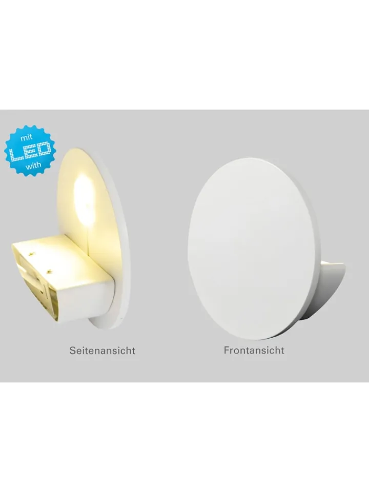 näve Wandleuchten<LED-Wandleuchte "Stan" in Weiß - EEK F (A bis G) - Ø 14 cm