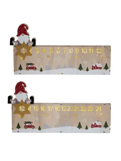 Profiline Lichterketten & Deko-Leuchten<LED-Weihnachtskalender in Natur/ Bunt - (B)40 x (H)21 cm