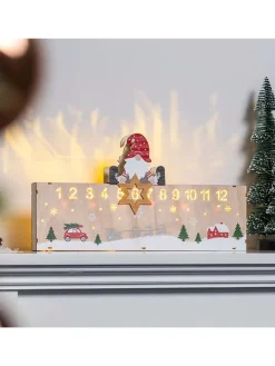 Profiline Lichterketten & Deko-Leuchten<LED-Weihnachtskalender in Natur/ Bunt - (B)40 x (H)21 cm
