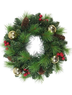 näve Dekofiguren & -Objekte<LED-Weihnachtskranz "Noel" in Grün - Ø 35 cm