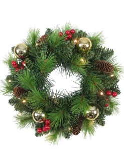 näve Dekofiguren & -Objekte<LED-Weihnachtskranz "Noel" in Grün - Ø 35 cm
