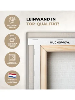 MuchoWow Wanddekoration<Leinwand bilder Abstrakte Kunst weiß schwarz (BxH)