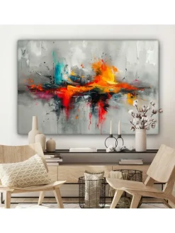 MuchoWow Wanddekoration<Leinwand bilder Abstrakte Kunst Explosion (BxH)