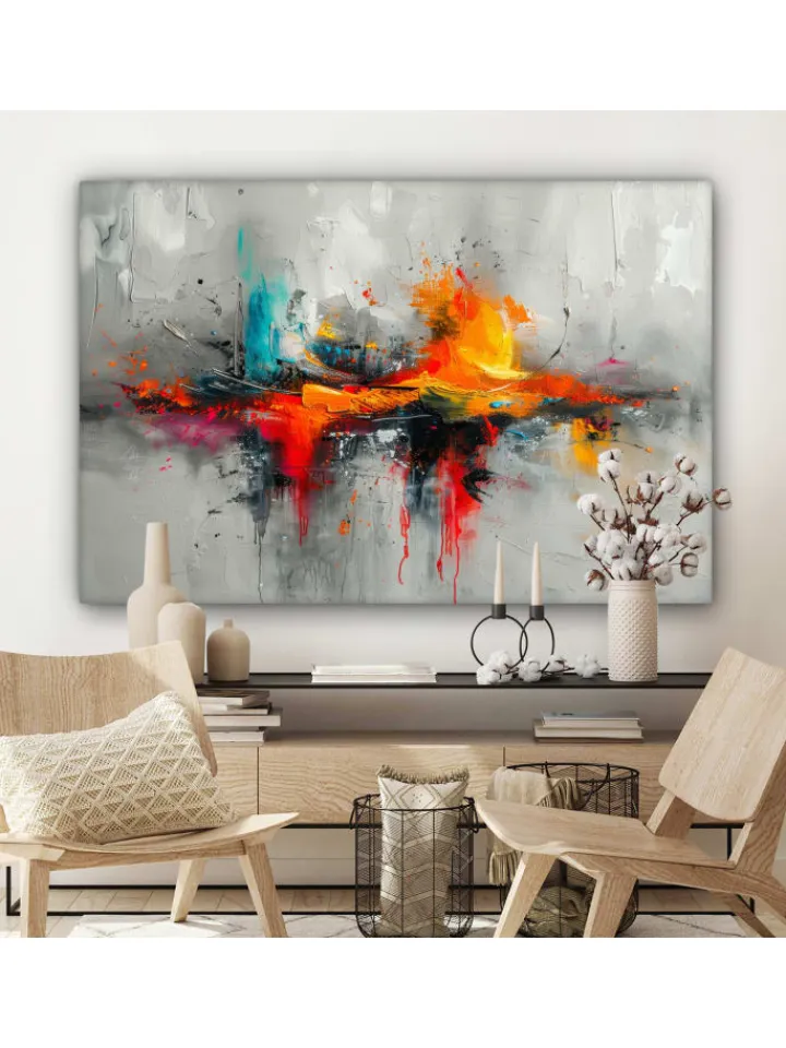 MuchoWow Wanddekoration<Leinwand bilder Abstrakte Kunst Explosion (BxH)
