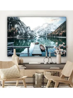MuchoWow Wanddekoration<Leinwand bilder Bergsee (BxH)