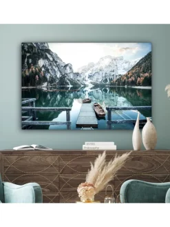 MuchoWow Wanddekoration<Leinwand bilder Bergsee (BxH)