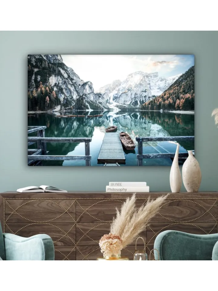 MuchoWow Wanddekoration<Leinwand bilder Bergsee (BxH)