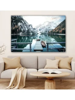 MuchoWow Wanddekoration<Leinwand bilder Bergsee (BxH)