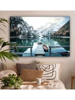MuchoWow Wanddekoration<Leinwand bilder Bergsee (BxH)