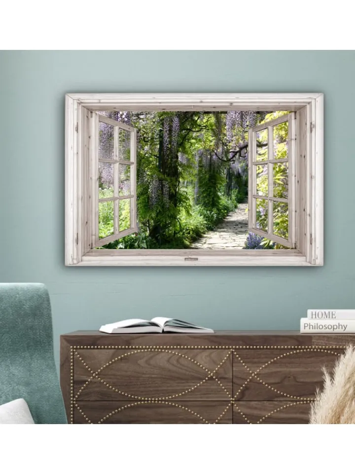MuchoWow Wanddekoration<Leinwand bilder Blauregen (BxH)