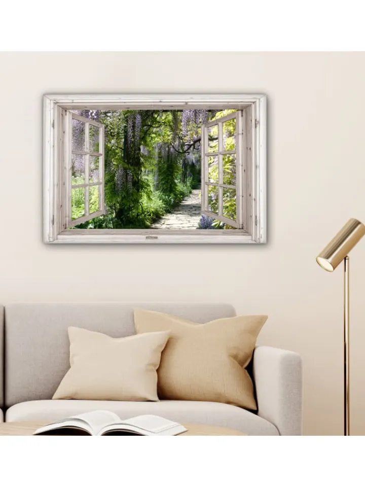MuchoWow Wanddekoration<Leinwand bilder Blauregen (BxH)