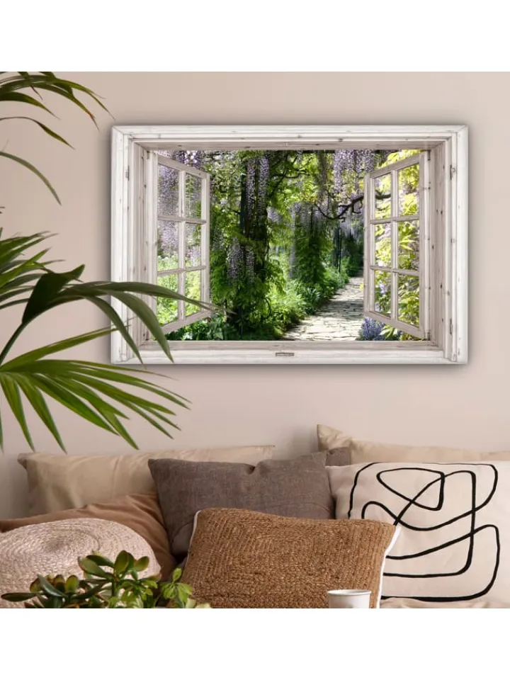 MuchoWow Wanddekoration<Leinwand bilder Blauregen (BxH)