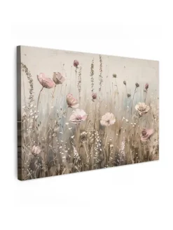 MuchoWow Wanddekoration<Leinwand bilder Blumenfeld (BxH)