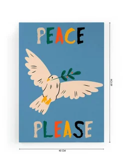 Folkifreckles Wanddekoration<Leinwand-Kunstdruck "Peace Please" - (B)40 x (H)60 cm