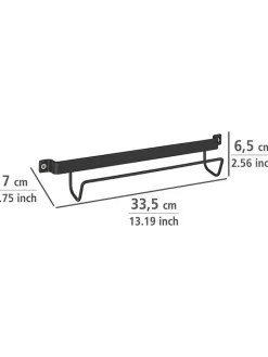 Wenko Weitere Haushaltshelfer<Leiterhalter in Schwarz - (B)33,5 x (H)6,5 x (T)7 cm