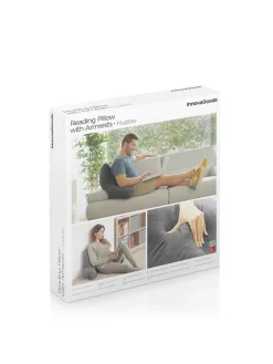 InnovaGoods Kissen & Kissenhüllen<Lesekissen in Grau - (B)45 x (H)90 x (T)20 cm