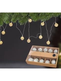 GILDE Lichterketten & Dekobeleuchtung|Lichterketten & Deko-Leuchten<Lichterkette "Balls" in Weiß/ Gold/ Silber - (L)120 cm