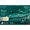 LUMINEO Lichterketten & Dekobeleuchtung<Lichterkette BASIC 120 LED 9 m, schwarzes Kabel in warm weiß