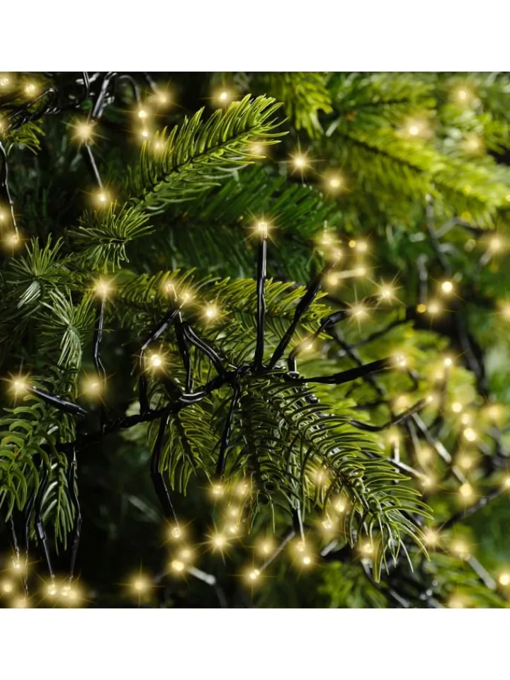 LUMINEO Lichterketten & Dekobeleuchtung<Lichterkette CLUSTER 768 LED 7 m, schwarzes Kabel in Soft Gold