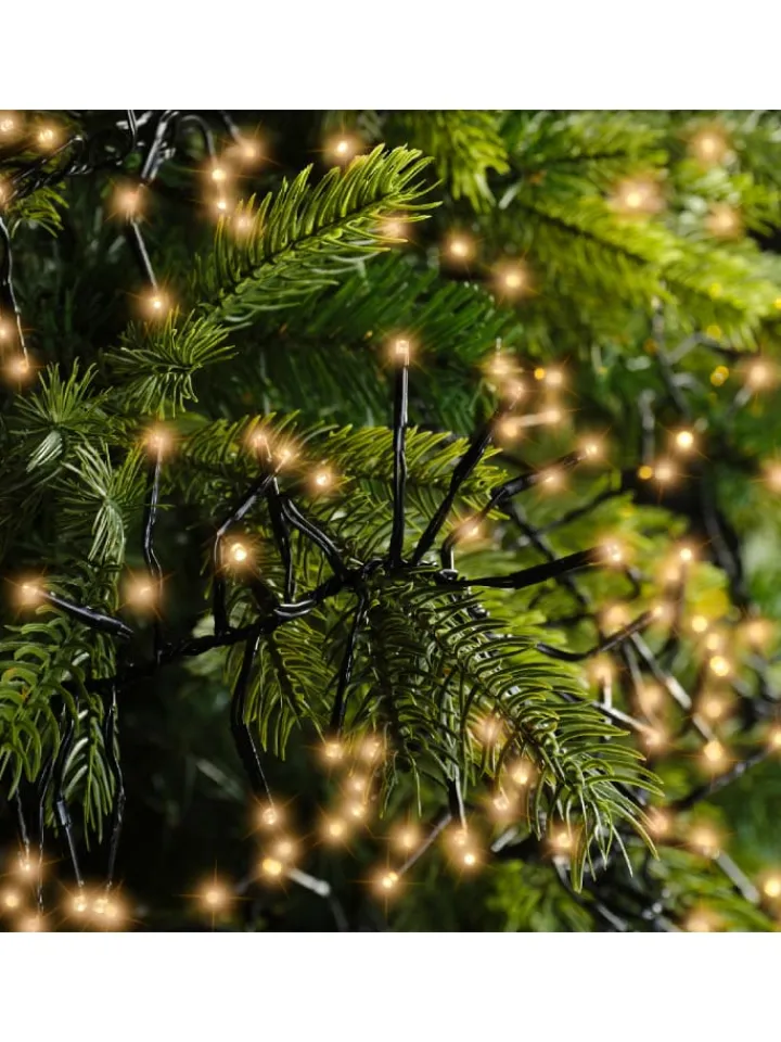 LUMINEO Lichterketten & Dekobeleuchtung<Lichterkette CLUSTER 588 LED 5,5 m, schwarzes Kabel in klassisch warm