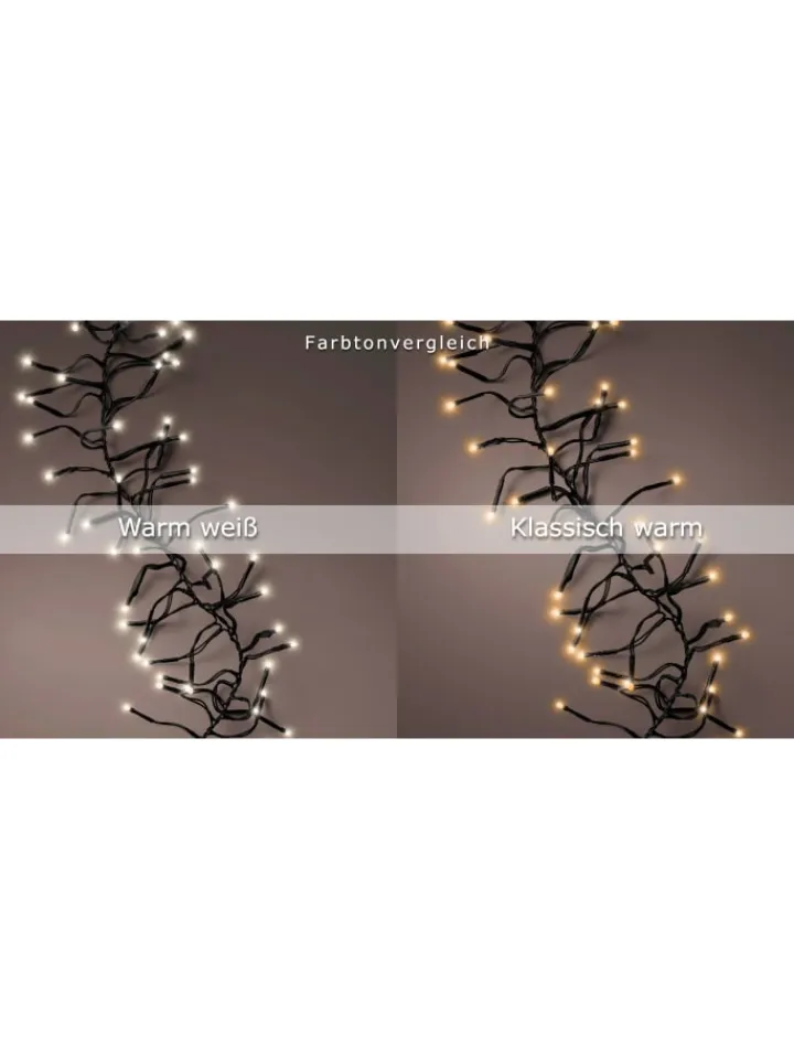 LUMINEO Lichterketten & Dekobeleuchtung<Lichterkette CLUSTER TWINKLE 768 LED 7 m, schwarzes Kabel in warm weiß