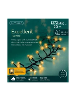 LUMINEO Lichterketten & Dekobeleuchtung<Lichterkette EXCELLENT TWINKLE 1272 LED 20 m, schwarzes Kabel in klassisch warm