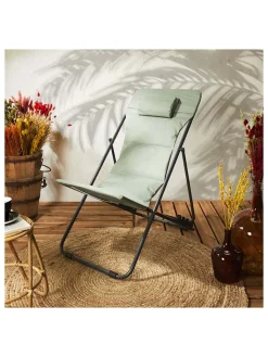 Garden Spirit Gartenmöbel<Liegestuhl "Corfou" in Khaki - (B)55 x (H)89 x (T)81 cm